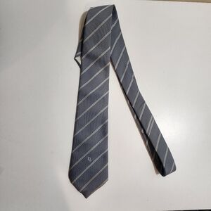 Chistian Dior men's gray stripes tie